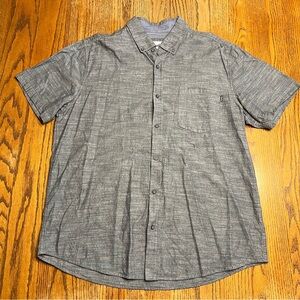 Hurley Men's Charcoal Grey Button Down Shirt